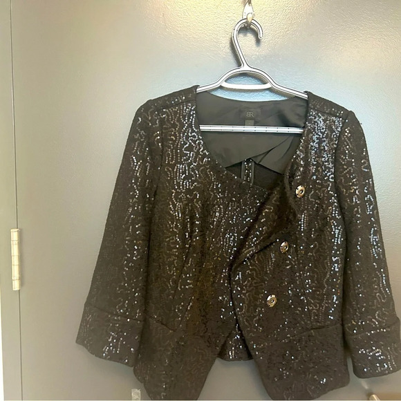 BR black  label Banana Republic sequin moto worn once size 4 beautiful - Picture 7 of 13